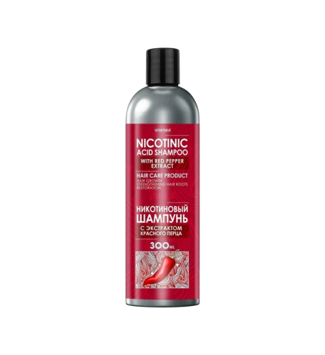 Šampón s kyselinou nikotínovou a extraktom z červenej papriky – 300 ml – Vitateka Šampón s kyselinou nikotínovou a extraktom z červenej papriky – 300 ml – Vitateka