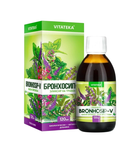 Bronhosip-V – bylinný elixír s vitamínom C – 120 ml – Vitateka