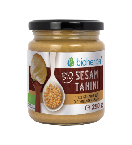 100 % bio sezamové tahini z mletého bio celozrnného sezamu – 250 g – Bioherba 100 % bio sezamové tahini z mletého bio celozrnného sezamu – 250 g – Bioherba