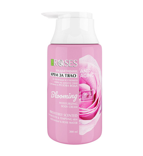 BLOOMING hydratačný telový krém anti-aging s ružovou vodou a retinolom 300 ml - NATURE OF AGIVA