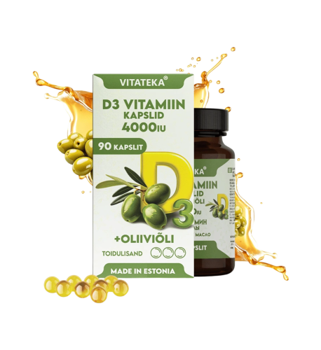 Vitamín D3 4000 IU s olivovým olejom – 90 kapsúl – Vitateka