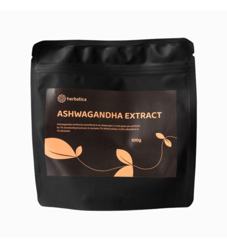 Ashwagandha prášok z koreňa, 7% extrakt - 100 g