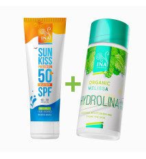 Zvýhodnený set: opaľovací krém SPF 50 + medovková voda - INA Essentials