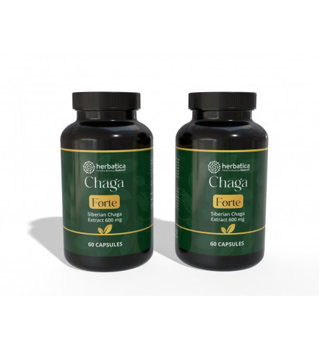Zvýhodnený set: 2 x Čaga sibírska FORTE - 60 vegánskych kapsúl (600mg/ kapsula)