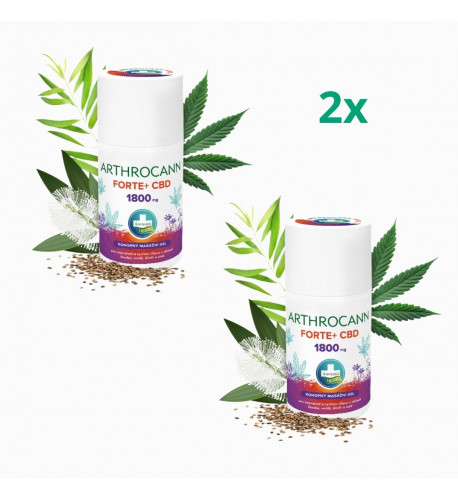 Zvýhodnený set: 2x ARTHROCANN konopný masážny gél FORTE+1800 mg CBD - 90 ml - Annabis