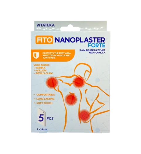 Fito Nanoplast Forte – náplaste na bolesť svalov a kĺbov – 5 ks – Vitateka Fito Nanoplast Forte – náplaste na bolesť svalov a kĺbov – 5 ks – Vitateka
