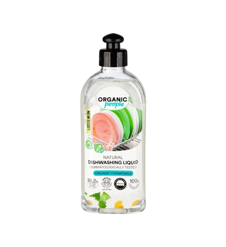 Prírodný prostriedok na riad – bio harmanček - 350 ml - Organic People Prírodný prostriedok na riad – bio harmanček - 350 ml - Organic People