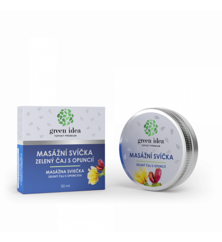 Masážna sviečka – Zelený čaj s opunciou – Green idea