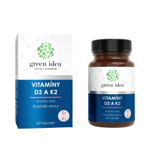 VITAMÍNY D3 a K2 - 60 kapsúl - Green idea VITAMÍNY D3 a K2 - 60 kapsúl - Green idea