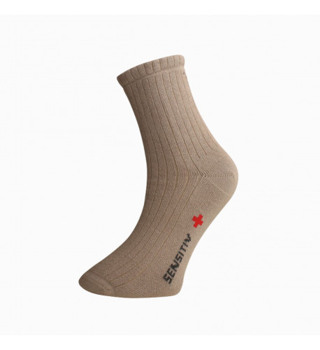 Ponožky pre osoby s objemnými nohami - béžové - Ovecha Veľkosť: L (35-38)