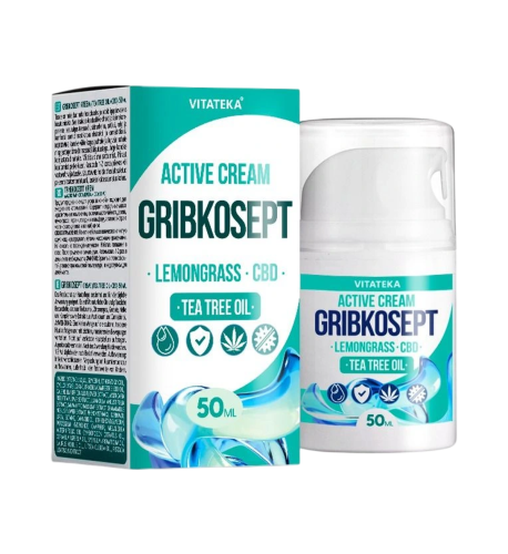Gribkosept krém s citrónovou trávou, CBD a tea tree olejom - 50 ml - Vitateka Gribkosept krém s citrónovou trávou, CBD a tea tree olejom - 50 ml - Vitateka