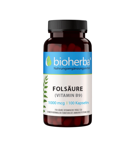 Kyselina listová (vitamín B9) 1000 mcg – 100 kapsúl – Bioherba