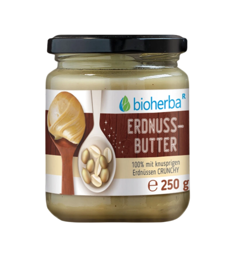 Arašidové maslo crunchy s kúskami - 250 g - Bioherba Arašidové maslo crunchy s kúskami - 250 g - Bioherba