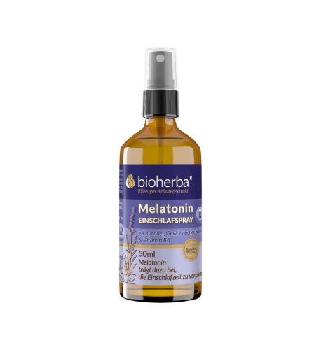 Melatonín sprej na spanie s levanduľou, chmeľom a vitamínom B6 - 50 ml - Bioherba Melatonín sprej na spanie s levanduľou, chmeľom a vitamínom B6 - 50 ml - Bioherba