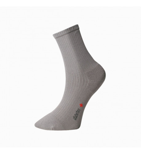 Ponožky s jemným zovretím lemu, s mikroplyšom v päte a špičke - šedé - Ovecha Veľkosť: 23-24