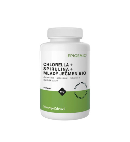 Chlorella+Spirulina+Mladý Ječmen BIO - 800 tabliet - Epigemic®